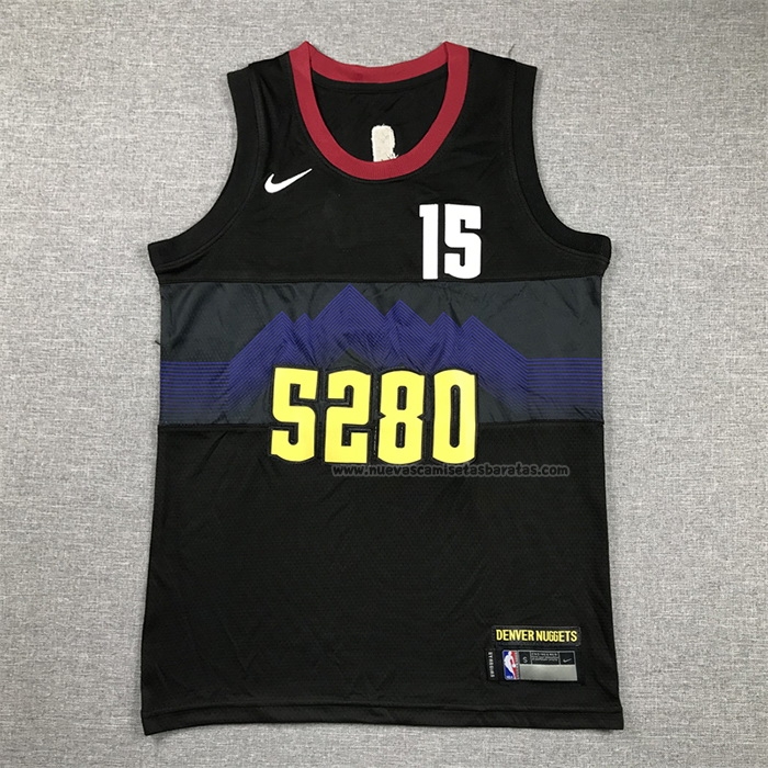 Camiseta Nino Denver Nuggets Nikola Jokic NO 15 Ciudad 2023-24 Negro